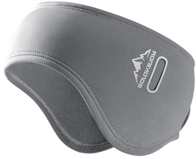 Wnddle Bandeau de sport, cache-oreilles en polaire, bandeau d'hiver pour homme et femme, cache-oreilles, parfait pour la course, la randonnée, le vélo et la moto, gris, 1 stück (1er Pack)