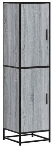vidaXL Highboard Grey Sonoma 35.5x35x139 cm Engineered Wood and Metal, side cabinet, tall storage cabinet, tall cupboard, tall cabinet