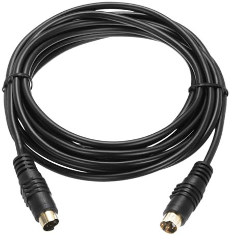 sourcing map S Video Cable 10ft, 4 Pin S-Video Cable Male to Male Gold Plated Connector Transfer for TV Receiver Monitor S-VHS VCR DVD