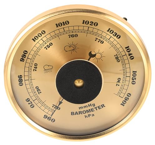 FONDOTIN Baromètre à Aiguille Ajustable Inséré Métal Pour Mesure De Pression Atmosphérique Et Prévision Météo Murale Portable