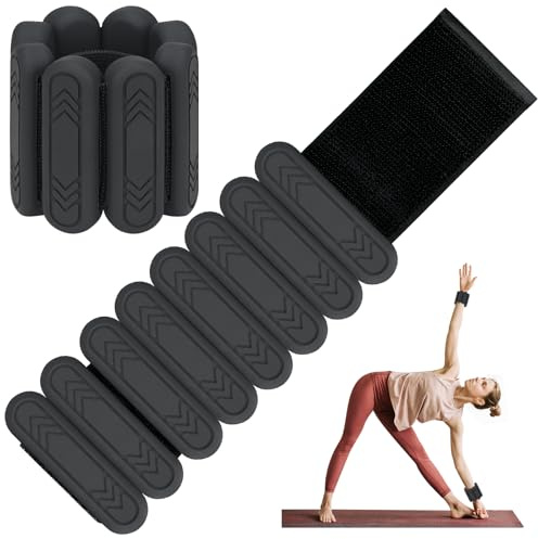 srclo 2 st handledsvikter ankelvikter set viktmanschetter för fot eller handled på rörelse promenader yoga jogging aerobics pilates vikt fitnessarmband (svart, 0,5 kg (0,25 kg x 2))