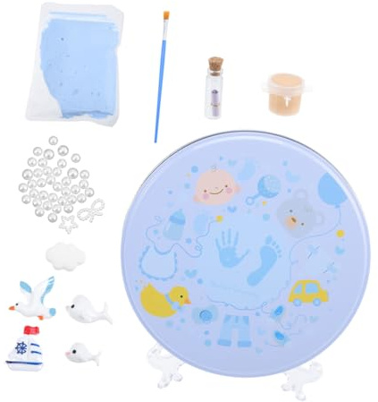 FRCOLOR Kit Souvenir D'empreintes pour Bébé en Boue Portable et Facile à Utiliser, comme Présent de Naissance pour Garder les Empreintes Main et Pied