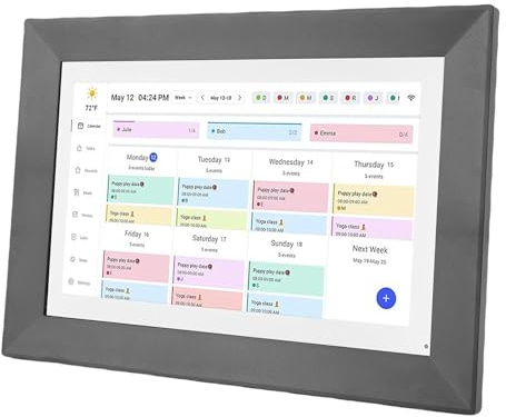 Sxhlseller Calendario Digital WiFi de 10.1 Pulgadas, Planificador Familiar Inteligente, Calendario Digital Exhibido, Calendario Electrónico para Horarios Familiares, una a Muchas Cuentas y (Enchufe