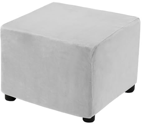 QUARKZMAN 1 STK Ottomans skyddsöverdrag för längd 68,6-81,3 cm Hocker Ljusgrå
