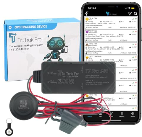 TruTrak Pro - TT Pro 920 With Tag - GPS Tracking Device - Real Time Vehicle Tracker Device - Van, Motorcycle, Caravan, Motorhome, Tractor, Coach, Bike & Car Tracker - Pay As You Go