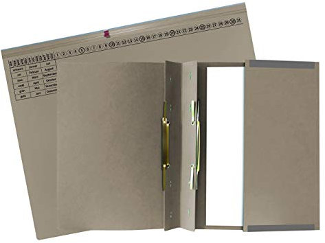 Exacompta 370310B 25er Pack Premium Kanzlei Hängehefter Exaflex Linksheftung, zwei Abheft-Vorrichtungen, extra starker Recycling Karton Dehntasche für Büro Kanzlei und Anwälte Blauer Engel Grau