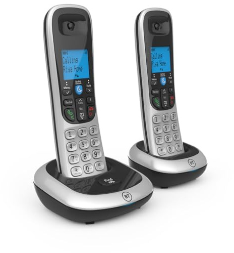 BT 2200 Cordless Landline House Phone with Nuisance Call Blocker, Twin Handset Pack