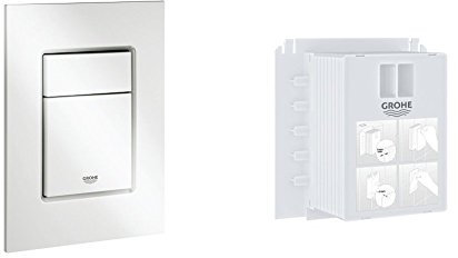 GROHE Skate Cosmopolitan S | WC- Betätigungsplatte in Alpinweiß | 37535SH0 und GROHE | WC- Revisionsschacht | für kleine Abdeckplatten, S |40911000