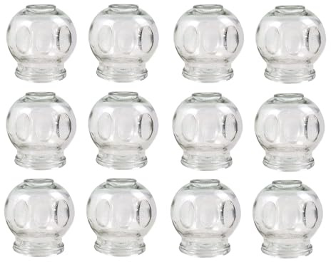 Set di coppette in vetro, coppette per il fuoco, massaggio sottovuoto per il rilassamento muscolare e il sollievo dal dolore, coppettazione Hijama Hacamat, terapia, Cupping Banki (12 pezzi, 9 cm)