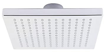 Vetrineinrete® Soffione doccia con led rgb 20X20 cm per cromoterapia doccia emozionale doccetta multicolore argento