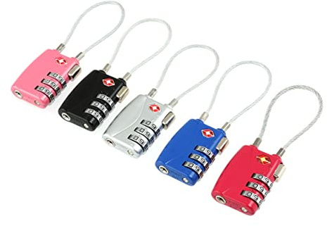 jojofuny Zugelassene Gepäckschlösser 3-kombinationskabelschloss Koffer Reisesicherheitskabelschloss