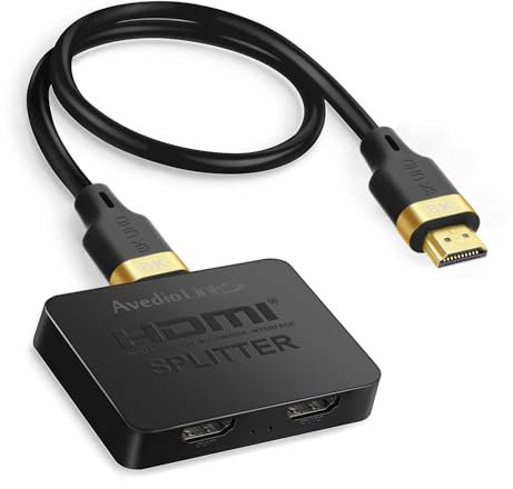 Avedio Links Répartiteur HDMI 1 en 2 sorties, 4K @ 120 Hz, compatibilité 8K, miroir uniquement