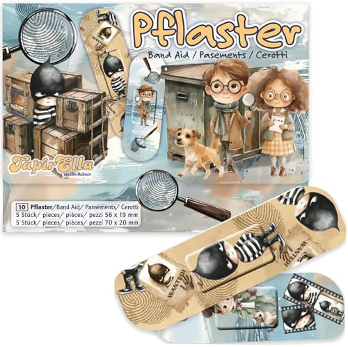 10 Kinderpflaster * DETEKTIVE * von Lutz Mauder | 14648 | Pflaster Pflasterbriefchen Kinder Heftpflaster Spion Scherlock Holmes