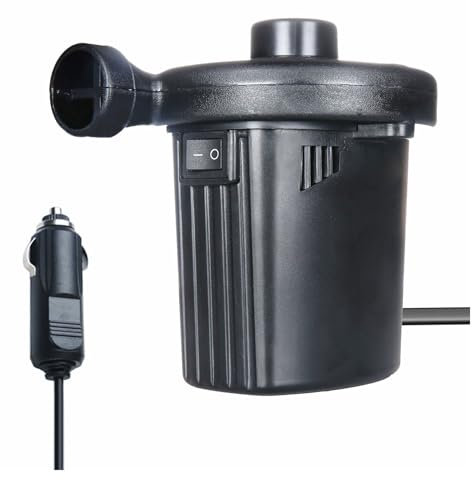 MZZYG 12V Electric Inflatable Pump Quick Air Filling Compressor With 3 Nozzles For Car Air Mattress Camping Boat Cushion Rapid Inflator(12V For Car)
