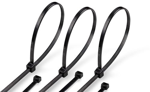 ERKO Bridas para Cables Negro 200 x 7,6 mm UV Resistencia 25 piezas Ultra fuertes 80 kg de resistencia a la tracción, Largo, Resistente a temperatura, Para Oficina, Hogar, Exteriores