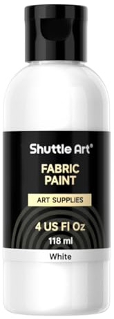 Shuttle Art vit textilfärg kan tvättas i maskin, tvättbara tygfärger (120 ml)