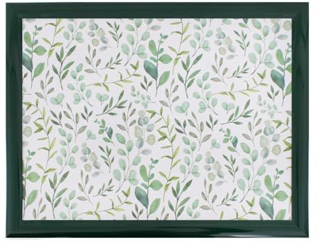 YöL Eucalyptus Design Adult Laptray - Padded Bean Bag Cushioned Base Wooden Frame Lightweight - Food Drink Breakfast Lunch Dinner TV Sofa Bed Laptop Plate Bowl Cup