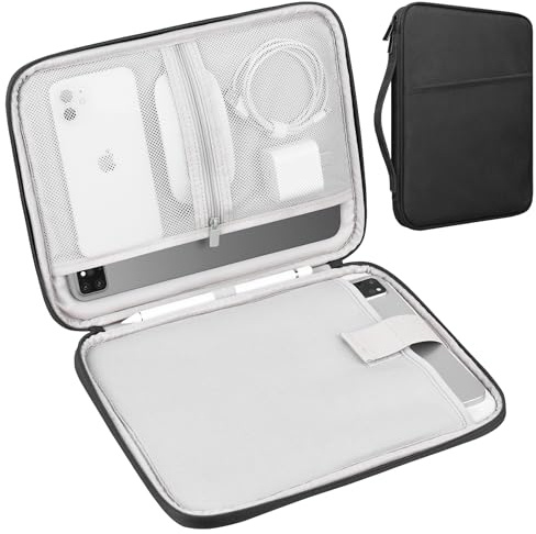 Lacdo Custodia Protettiva Borsa Tablet per 13 New iPad Air M4 M3 M2 2026-2024, 13 iPad Pro M5 M4 2025-2024, 12.9 iPad Pro 6 5 4 3 con Magic Keyboard e Smart Keyboard Folio, Surface Pro 10, Nero