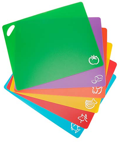 LEEZAD 6st flexibel skärbräda, 11,8 X 14,8 tum skärbrädor i plast, flexibla halkfria grönsaksköttredskap Mattor Köksprylar för kök, kött, grönsaker