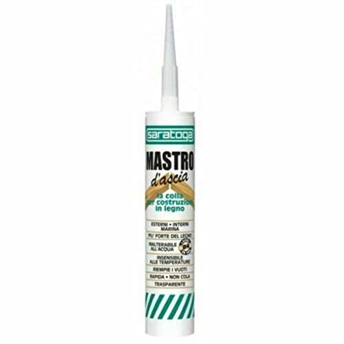 Saratoga Mastro d'Ascia 280gr colla marina poliuretanica forte trasparente per legno cemento metallo
