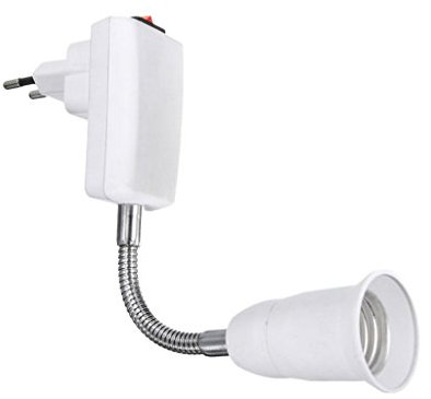 Convertitore per attacco lampada da E27 a spina europea, interruttore base per lampada a luci LED