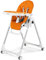 Peg Perego Prima Pappa Follow Me - Arancia - Hochstuhl mit Baby-Liegefunktion und 4 Doppelrollem mit Bremsen, Lederimitat-Bezug, orange
