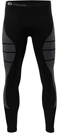 STARK SOUL Herren Ski Funktionswäsche, Outdoor Unterwäsche (L/XL Hose grau/schwarz)