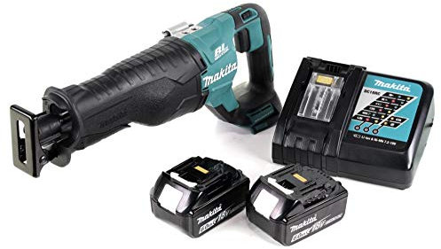 Makita djr 187 18 V Li-Ion DJR181ZK Sierra + 2 x 6,0 Ah batteri + laddare, utan väska