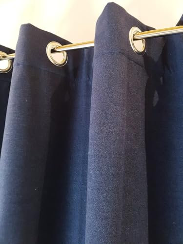 NOVUM fix Filzvorhang mit Ösen Softfilz Thermovorhang Kälteschutz Türvorhang Raumteiler Übergardine Dunkelblau Energiesparer 138x200 cm (BxH)