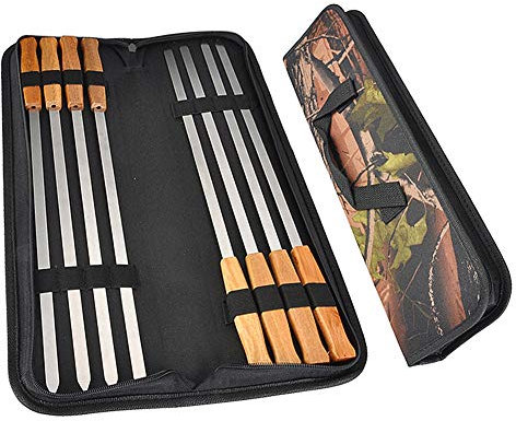 Gofeibao Pinchos Barbacoa Kebab Palos Brochetas de Metal Kebab Brochetas de Metal Barbacoa brochetas de Metal Metal Reutilizable brocheta