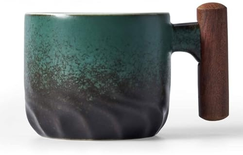 ERBO Espressokoppar, 70 ml, premium espressokoppar med handtag, minitekopp, kaffekopp, keramik, små espressokoppar, espressokoppar, espressokoppar, kaffekoppar för espresso, te, latte (grön)
