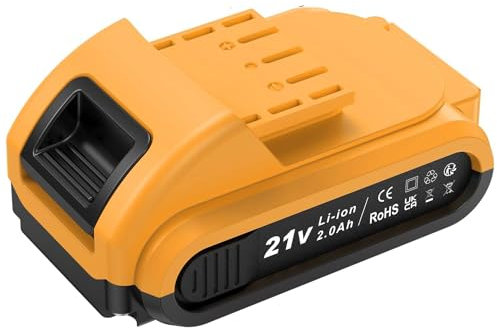 AKZWOXRO Batteria da 2,0AH, per 21V Trapano Avvitatore Batteria Corpo, Giallo