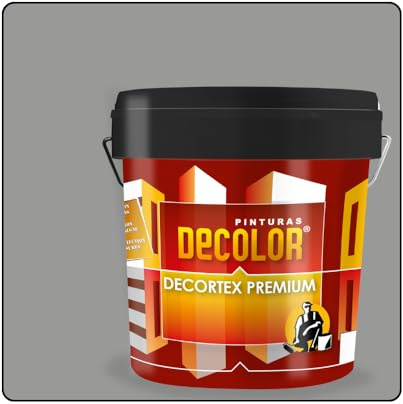 PINTURAS DECOLOR DECORTEX LISO PREMIUM - Pintura revestimiento impermeabilizante para fachadas. (14 litros). GRIS PERLA