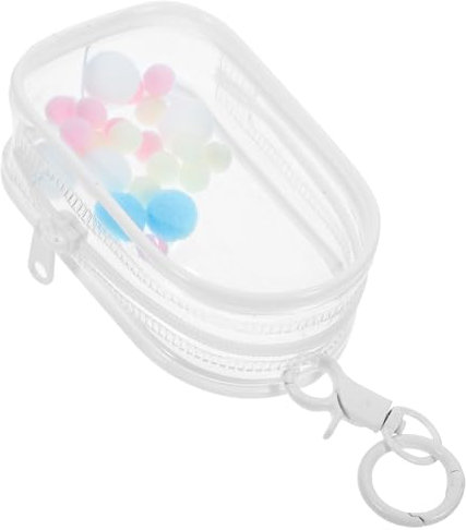 ERINGOGO Brustbeutel Mit Klarsichtfach Blinds 1 Set Transparente Puppen Aufbewahrungstasche Mit Haken Und Pompon PVC Hochtransparentes Display Für Puppen Ideal Für Schlüsselanhänger Und Sammlerstücke