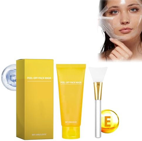 Collagen Peel Off Mask,Collagen Maske Overnight,Collagen Mask,Collagen Night Wrapping Mask,Anti-aging Kollagen Gesichtsmaske,Collagen Wrapping Mask mit Bürste für All Hauttyp,100g