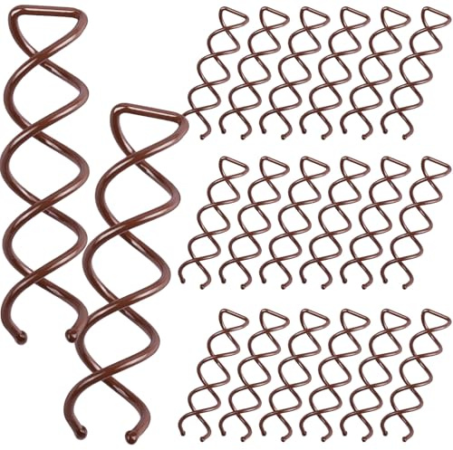 20PCS Spiral Hair Pins, Spin Pins Spiral Bobby Pins for Girls, Women and Kids, Non-Scratch Round Clip & Bun Twist, Stylish Bun Bobby Pins, Premium Spin Pins for Hair, Brown