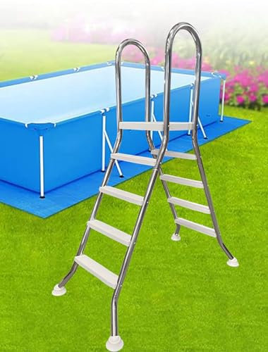 AIBOTY Escalera de Piscina con Marco de Acero Inoxidable sobre el Suelo para Piscinas de Pared de 52 550 LB Escalera de Piscina de Lujo de Servicio Pesado de 4 escalones con escalones extraíbles