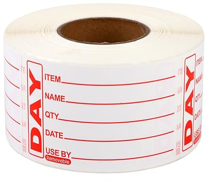 Double Dragon Premium Freezer Labels, 500 Counts (1 Roll), 2 x 3 (49 x 75mm), Waterproof & Writable Stickers with Strong Adhesive for Food Containers, Baby Pots, Jars & Meal Prep, Secure in Freezer