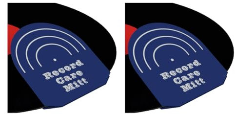 Fegtrtyoa Record Mitt 2 Stück Plattenspielerzubehör für Vinyl-Schallplatten, Plattenreinigungszubehör in Blau
