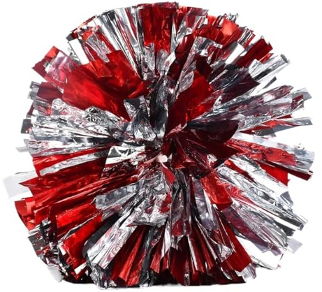 4 pezzi Pompon da cheerleading, grandi palline , pompon ballo a mano, accessori for donne e ragazze Per Cheerleading(Red)