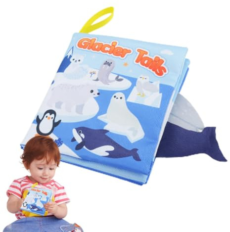 Libros para niños, libro de tela crujiente | Libro al tacto y tacto | Juguetes de peluche con experiencia sensorial crujiente, juguetes educativos y cognitivos 3D divertidos para niños de 0 a 3