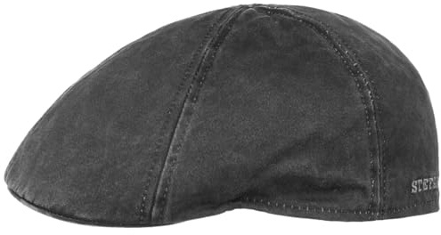 Stetson Casquette Level Gatsby Homme - Gavroche Plate D'Ete avec Visiere, Visiere Printemps-ete Printemps Ete Automne Hiver - S (54-55 cm) Noir
