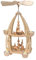 Dekohelden24 Hochwertige XXL Tischpyramide, Motiv: Rehe mit Futterkrippe, ca. 49 cm