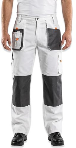 Neo Tools Pantalon de Travail Professionnel (Pantalon, Veste, genouillères) Blanc | Pantalon de sécurité, vêtement Professionnel, Pantalon de Peintre, Taille S à XXL