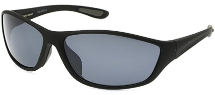 Foster Grant, mens, Backstop Wrap Polarized Sunglasses, Black/Black, 150 mm