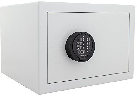 Rottner Möbeltresor HomeStar B300, Elektronikschloss, Lichtgrau, BxH 400x280 mm, Befestigungsmaterial inklusive, bedingter Feuerschutz, 1 Fachboden