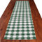 Tischläufer Landhaus-Tischdecke Karo mit Hirsch in Grün 40 x 160 cm rechteckig | grün-weiß Karierter Webstoff langlebig | rustikaler Landhaus-Stil | Tischdeko für Küche, Esszimmer, Gästezimmer