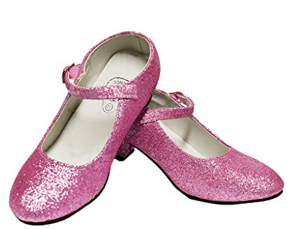 Déguisements ! Chaussures de danse flamenco avec différentes tailles de fille à femme. Couleur rose avec paillettes. - Rose - Rouge avec paillettes, 25 EU EU