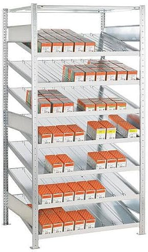Oswald Transportgeräte Schrägbodenregal Kanbanregal - Grundregal HxBxT 2.000 x 1.300 x 500 mm