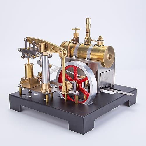 TYFUN Retrol Metall Dampfmaschine Modell,84 Teile Vollmetall Horizontalkessel Dampfmaschinen Modell mit Zentrifugalregler,Metall Motor Spielzeug Geschenke für Dampf Mechanik Enthusiasten